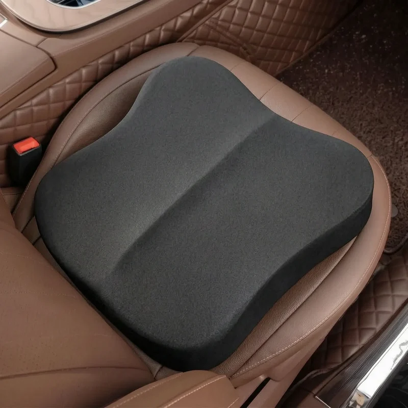 Ergonomisch Autokussen Wigvorm Memory Foam Zitverhoging Anti-Slip Ademend Comfort voor Lange Ritten Auto | Sansoti