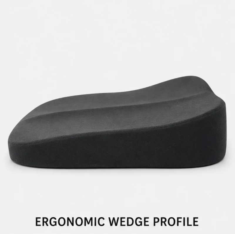 Ergonomisch Autokussen Wigvorm Memory Foam Zitverhoging Anti-Slip Ademend Comfort voor Lange Ritten Auto | Sansoti