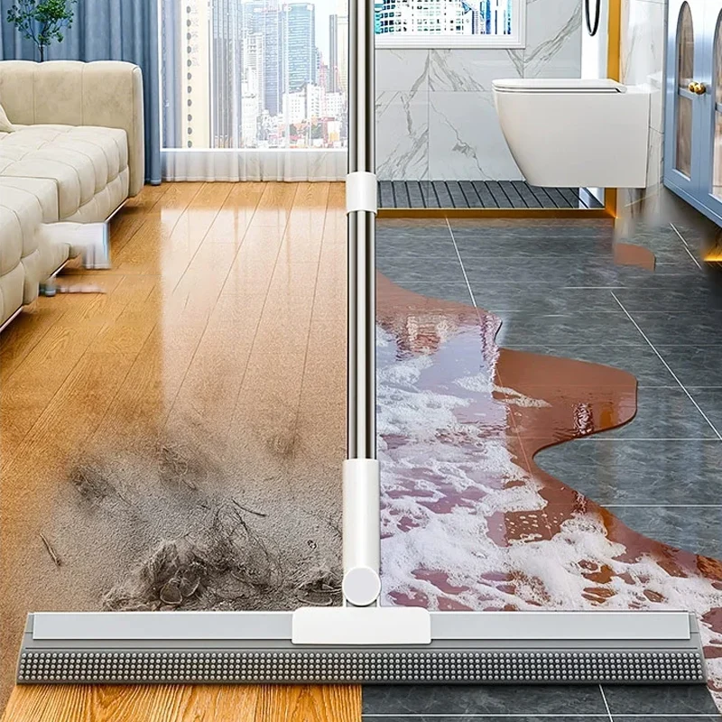 Vloerwisser met Rubberen Lip en TPE Borstels 30cm 50cm Multifunctioneel Schoonmaken voor Harde Vloeren | Sansoti