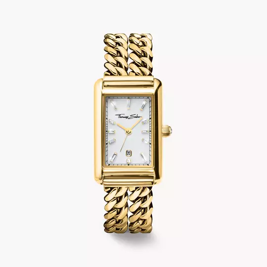 Thomas Sabo WA0429-291-207 Damenuhr Goldfarben • Saphirbeschichtetes Mineralglas • Datumsanzeige