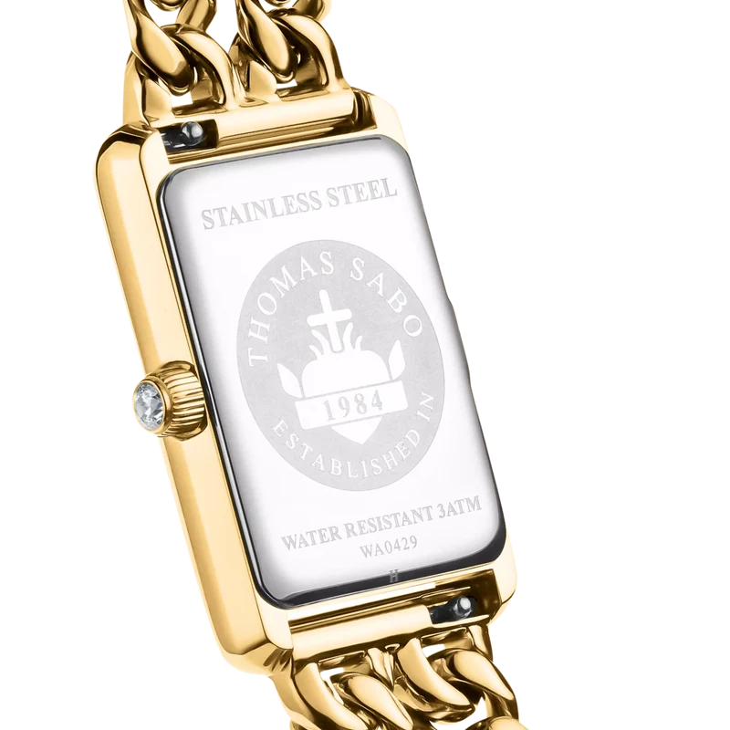 Thomas Sabo WA0429-291-207 Damenuhr Goldfarben • Saphirbeschichtetes Mineralglas • Datumsanzeige