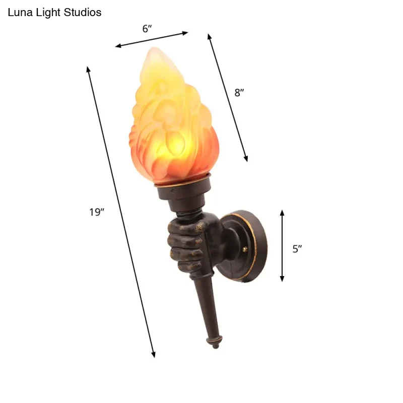 Wandlamp Glas Bronskleurig Toortsvorm E26/E27 Fitting Entree Hal Sfeervol Industrieel Retro Stijl Woonkamer | Sansoti