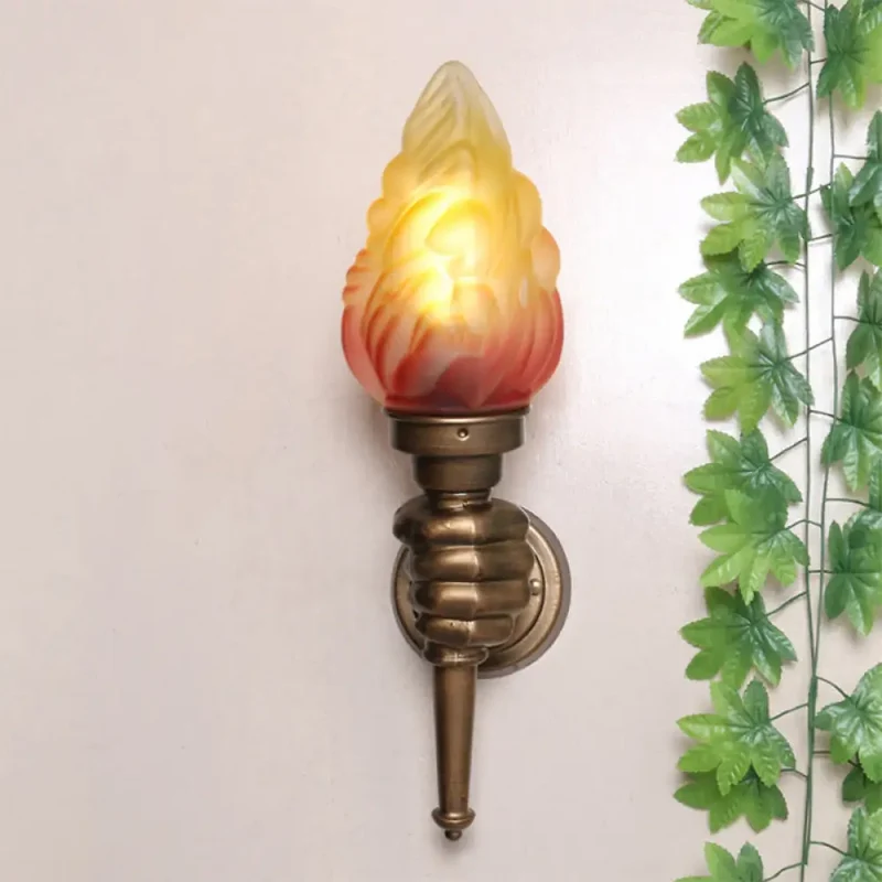 Wandlamp Glas Bronskleurig Toortsvorm E26/E27 Fitting Entree Hal Sfeervol Industrieel Retro Stijl Woonkamer | Sansoti