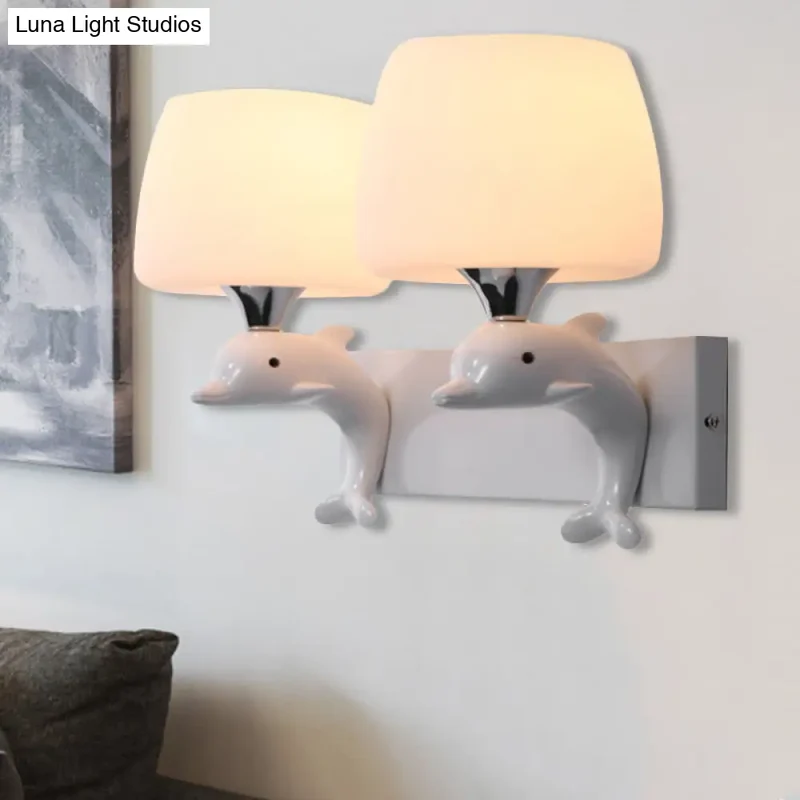 Wandlamp Urn Matglas Wit Modern E27 Fitting Slaapkamer Studeerkamer Hal Decoratieve Sfeerverlichting Wand | Sansoti