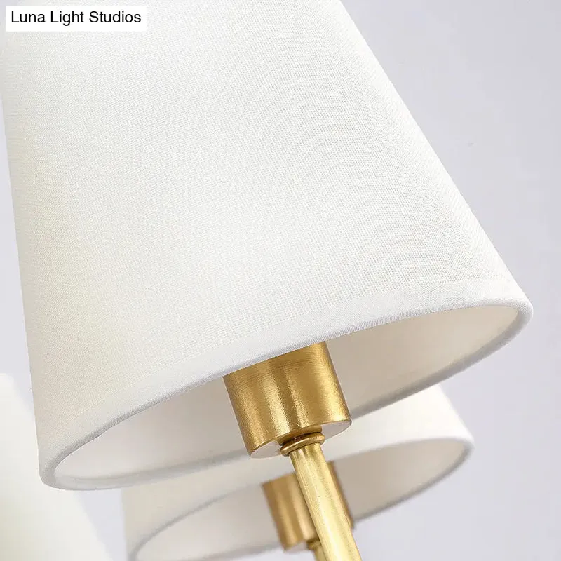 Wandlamp Messing Kegel Stoffen Kap Retro Stijl Eetkamer Slaapkamer Woonkamer Sfeerverlichting 1-2 Lampen | Sansoti