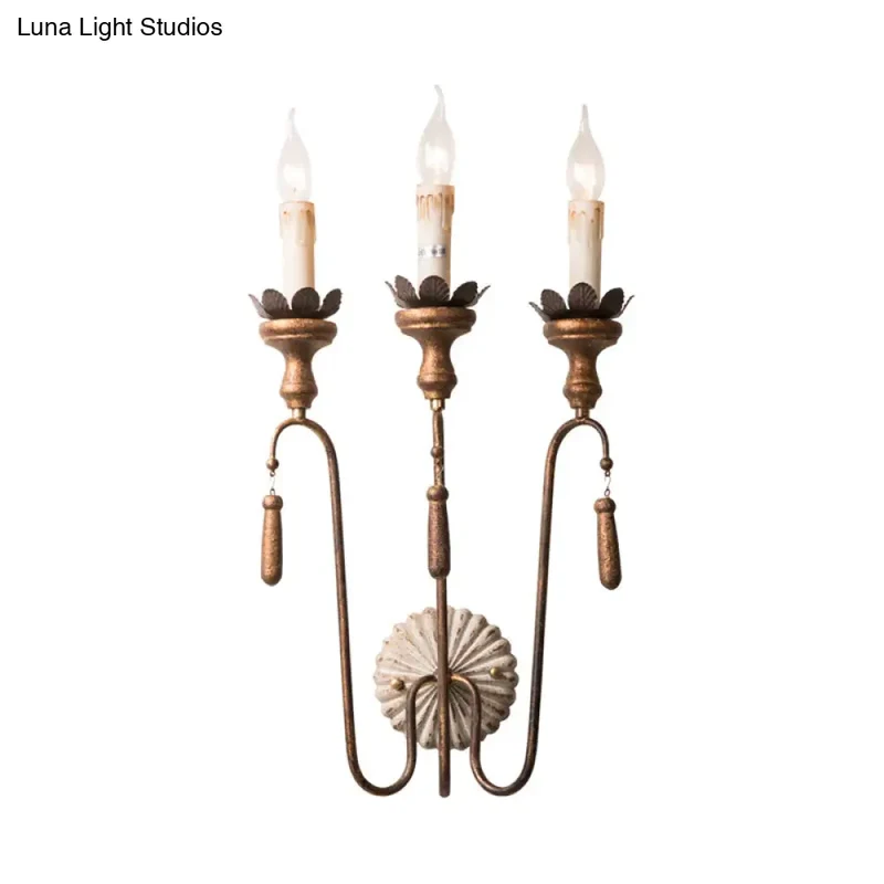 Industriële Metalen Wandlamp met Zichtbare Fitting Roestbruin 2-3 Lichtpunten Vintage Sfeerlicht Woonkamer | Sansoti