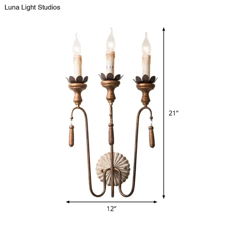 Industriële Metalen Wandlamp met Zichtbare Fitting Roestbruin 2-3 Lichtpunten Vintage Sfeerlicht Woonkamer | Sansoti