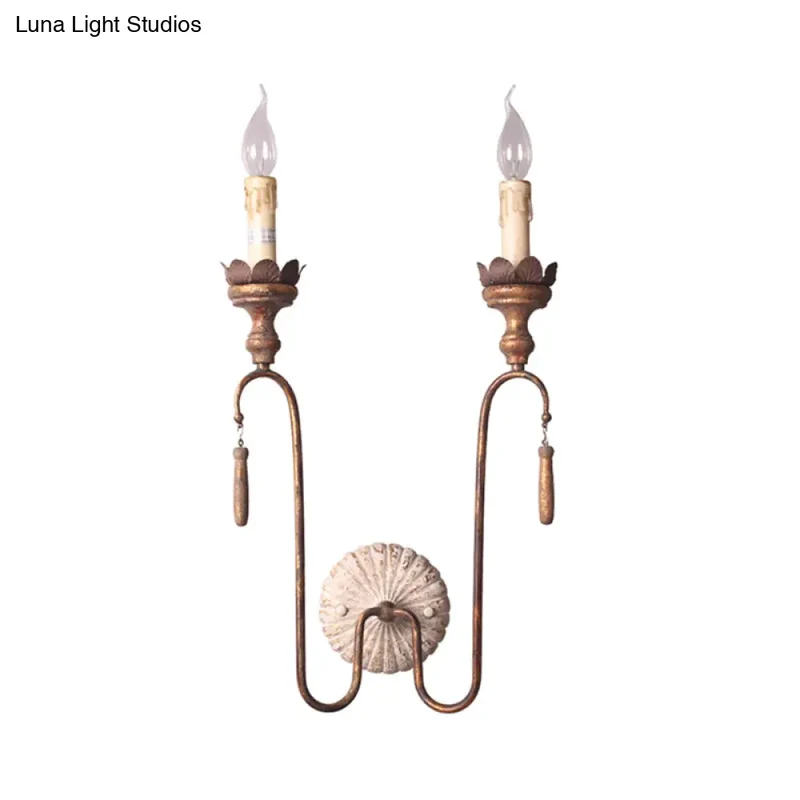 Industriële Metalen Wandlamp met Zichtbare Fitting Roestbruin 2-3 Lichtpunten Vintage Sfeerlicht Woonkamer | Sansoti