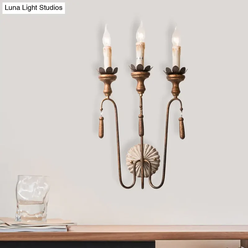 Industriële Metalen Wandlamp met Zichtbare Fitting Roestbruin 2-3 Lichtpunten Vintage Sfeerlicht Woonkamer | Sansoti