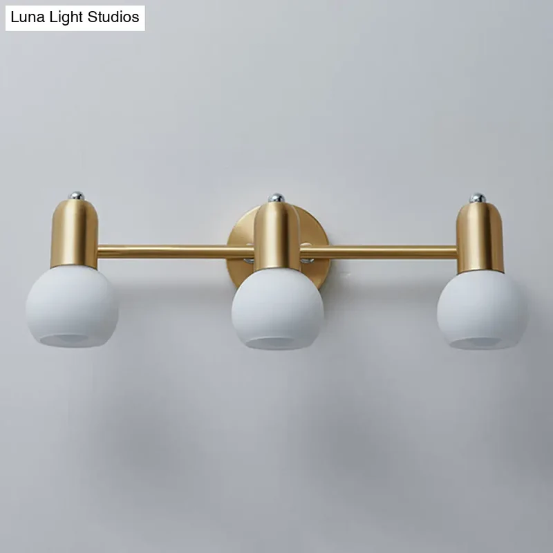 Wandlamp Spiegel Messing Glazen Kap Badkamer Hal Verlichting 2 of 3 Lichtpunten Modern Design Wandverlichting | Sansoti