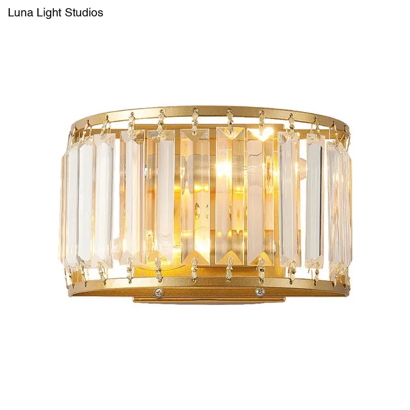 Wandlamp Kristal Messing Cilindervorm E12 E14 Fitting Woonkamer Slaapkamer Verlichting Modern Design Goud | Sansoti