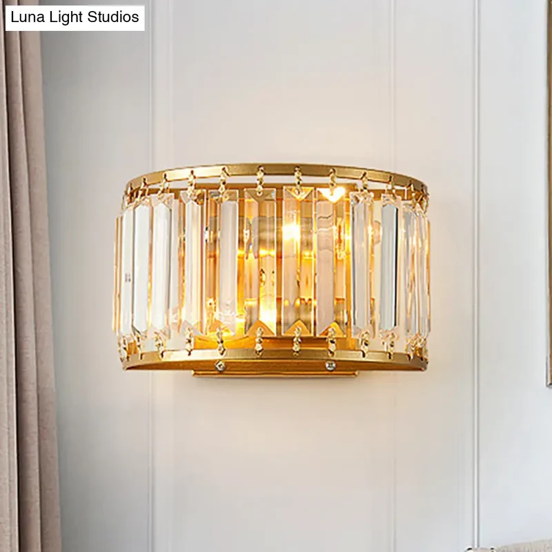Wandlamp Kristal Messing Cilindervorm E12 E14 Fitting Woonkamer Slaapkamer Verlichting Modern Design Goud | Sansoti