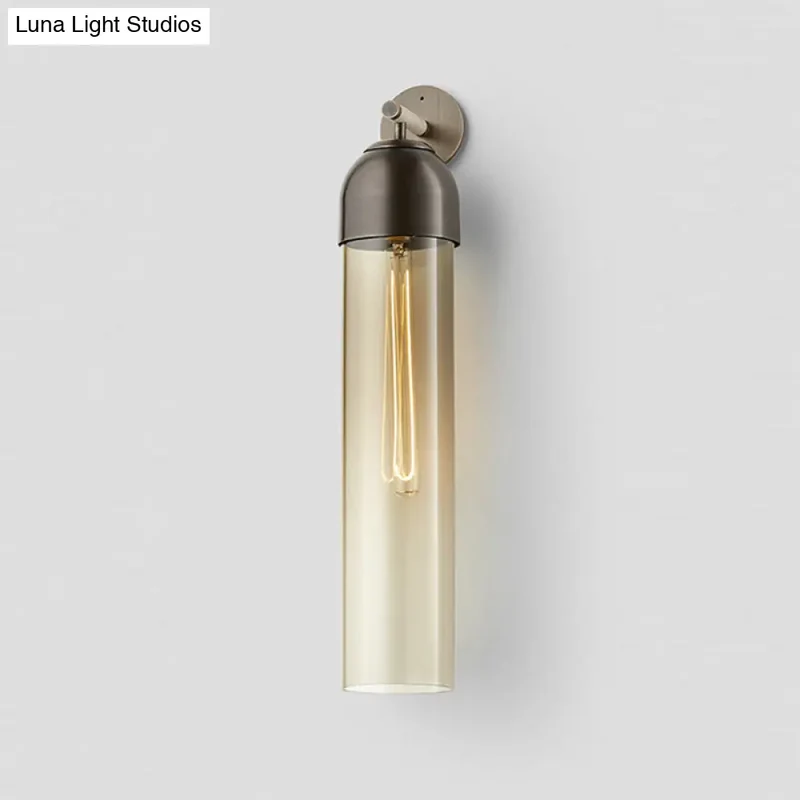 Wandlamp Glazen Buis met Gebogen Arm E14 Fitting voor Slaapkamer Hal Woonkamer Moderne Sfeervolle Verlichting | Sansoti