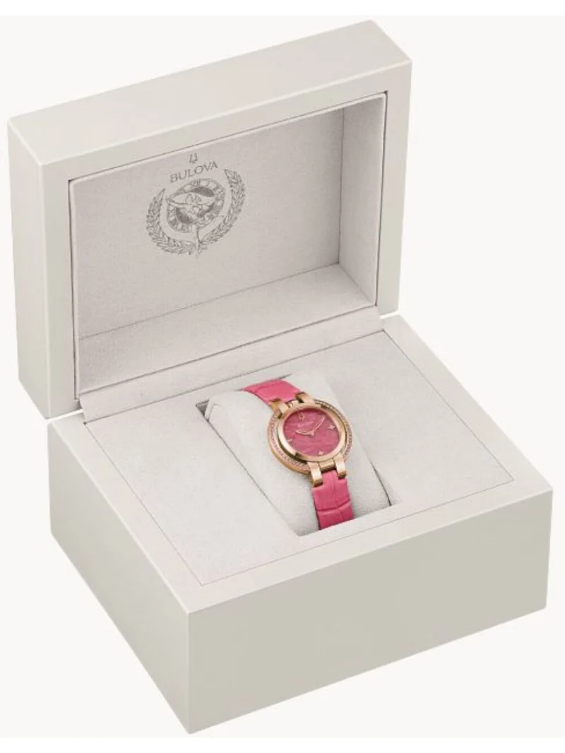 Bulova Rubaiyat 97R103 Damen Armbanduhr Roségold • Saphirglas • 42 rosa Saphire