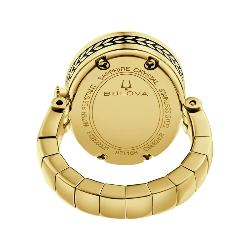 Bulova Ring Watch 97L188 Damen Armbanduhr Elfenbein • Saphirglas • Historisches Archiv-Design