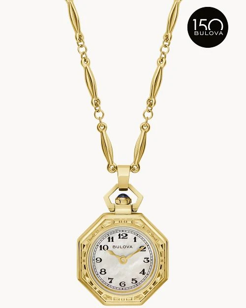 Bulova Rubaiyat 97L182 Damen Umhängeuhr Weiß • Saphirglas • Art-Déco-Design
