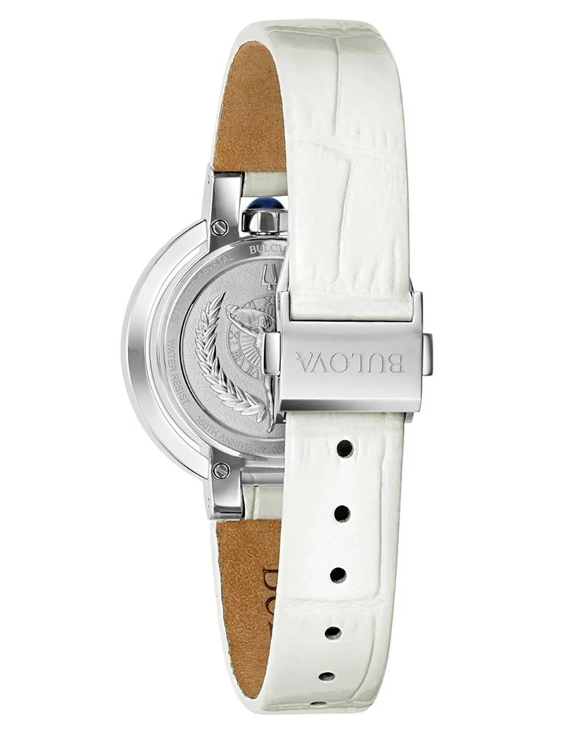 Bulova Rubaiyat 96R254 Damenuhr Weiß • 42 Weiße Saphire 0,25 ct • Saphirglas
