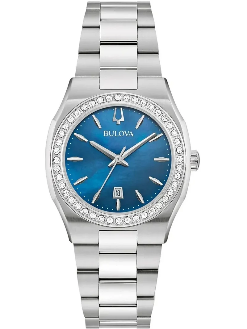 Bulova Surveyor 96R246 Damenuhr Silber • Diamant-Lünette • Mineralglas
