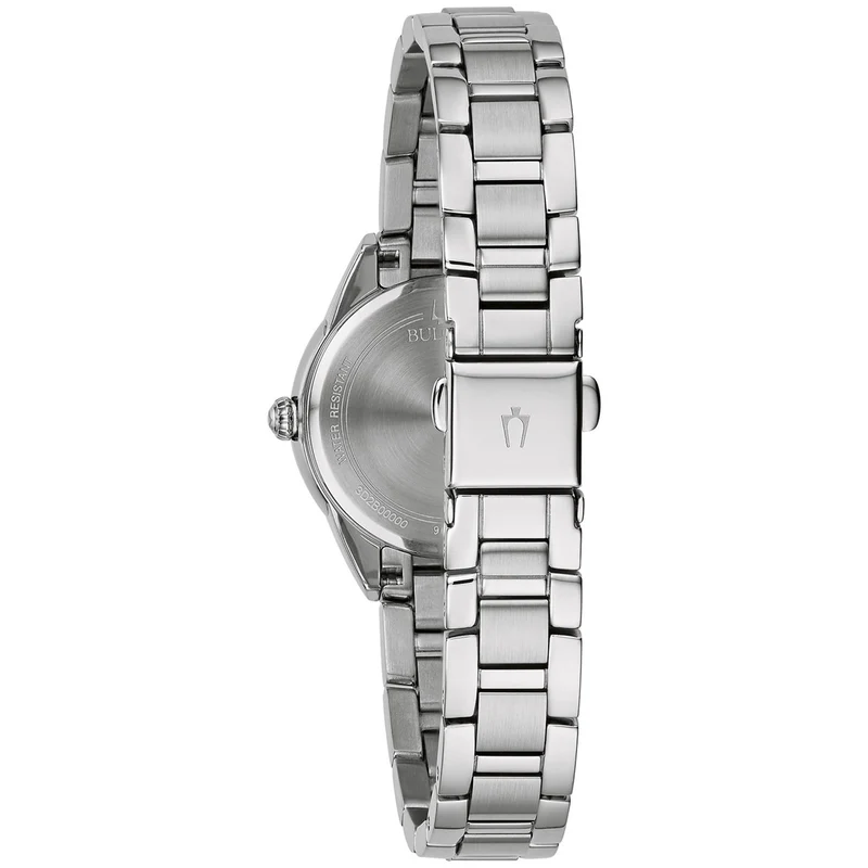 Bulova Sutton 96P249 Damen Armbanduhr Rosa • Saphirglas • 11 Handgefasste Diamanten
