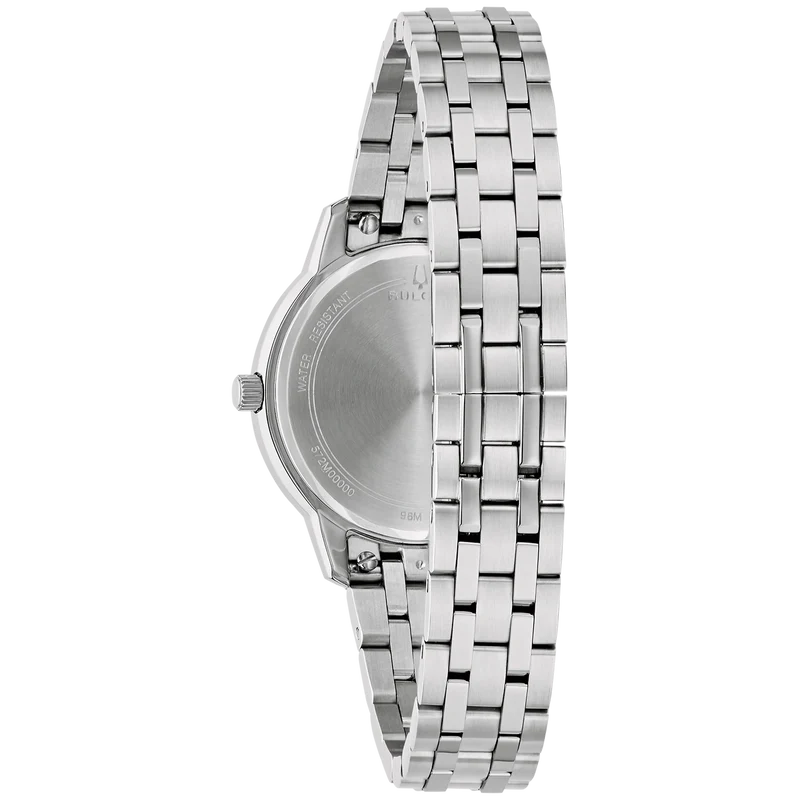 Bulova Classic 96M174 Damenuhr Silber • Arabische Ziffern • Gewölbtes Kristallglas
