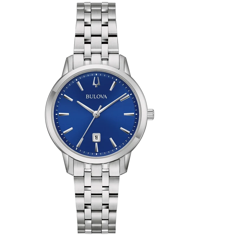 Bulova Sutton 96M166 Damenuhr Silber • Analoges Quarzwerk • Gebogenes Kristallglas
