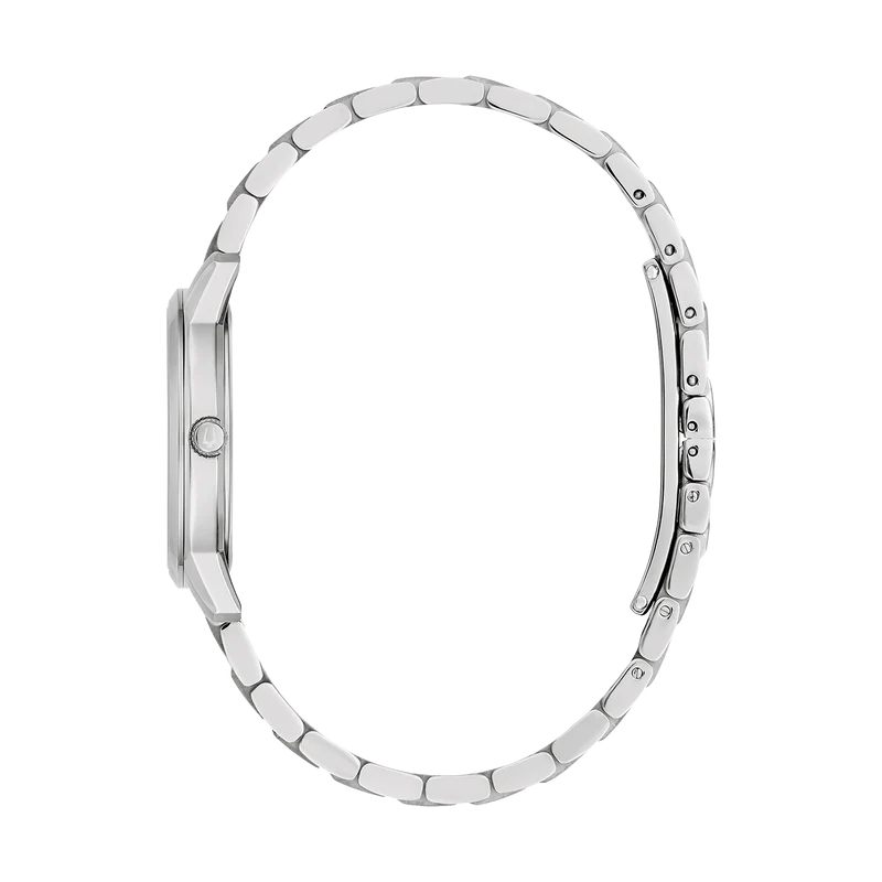 Bulova Sutton 96M166 Damenuhr Silber • Analoges Quarzwerk • Gebogenes Kristallglas