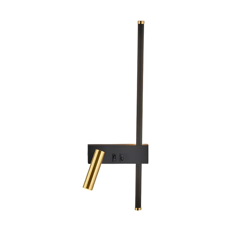 Wandlamp LED Zwart Goud Met Schakelaar Up Down Light | Sansoti