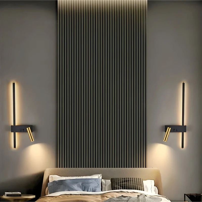 Wandlamp LED Zwart Goud Met Schakelaar Up Down Light | Sansoti