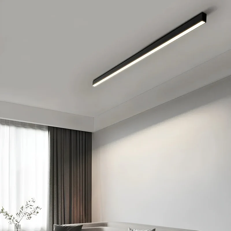 LED Plafondlamp Smal Modern Aluminium Zwart Wit 60-120cm | Sansoti
