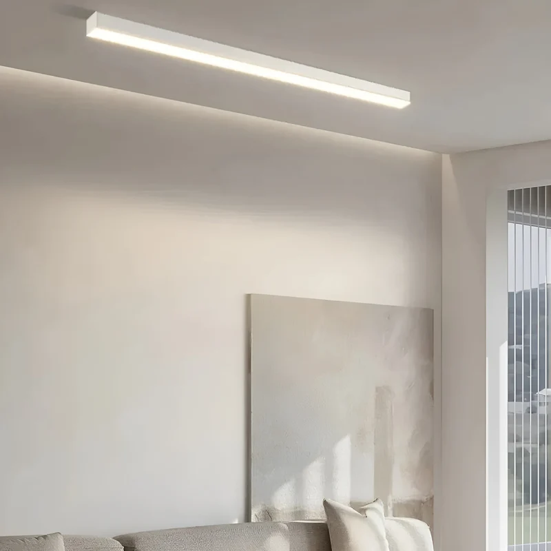LED Plafondlamp Smal Modern Aluminium Zwart Wit 60-120cm | Sansoti