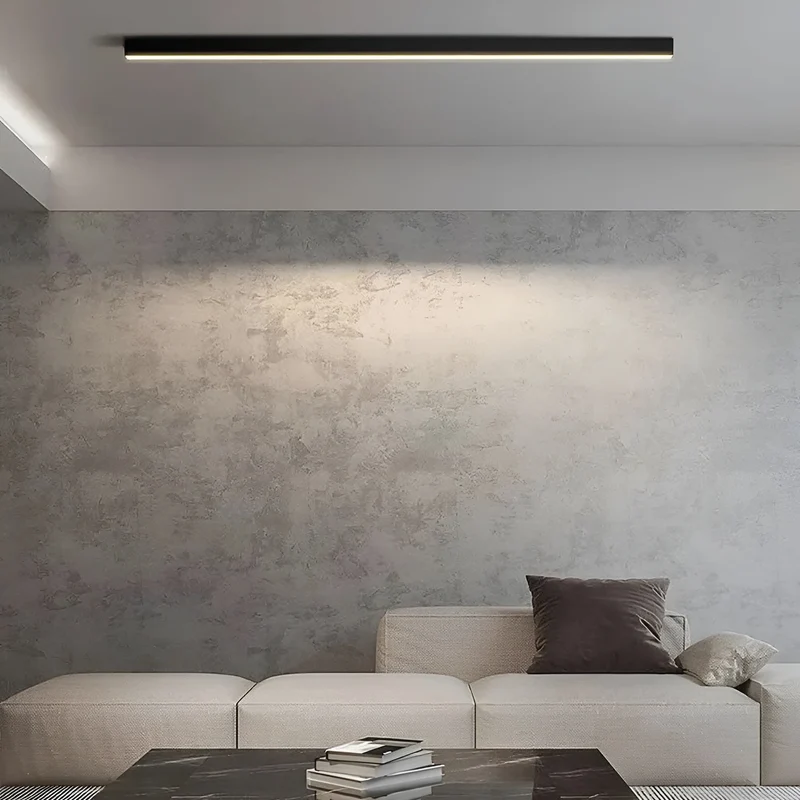 LED Plafondlamp Smal Modern Aluminium Zwart Wit 60-120cm | Sansoti