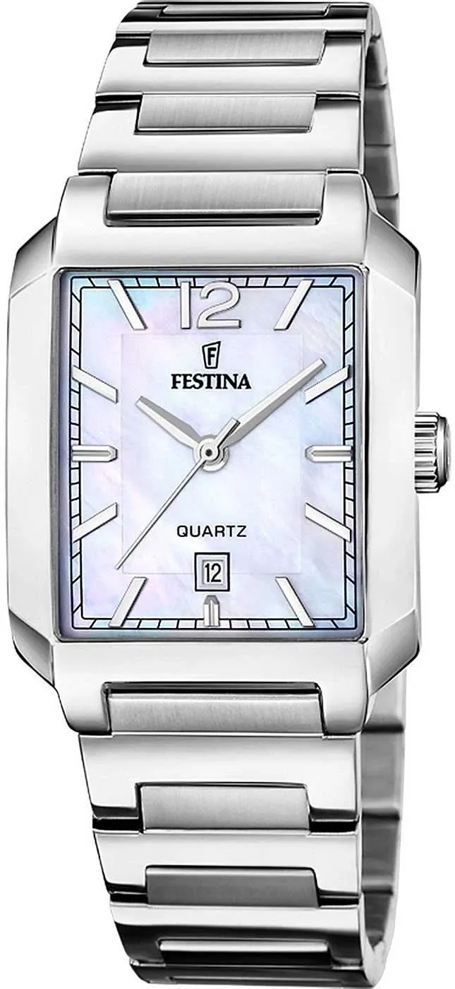 Festina F20679/1 On the Square Damenuhr • Eckig • Silber