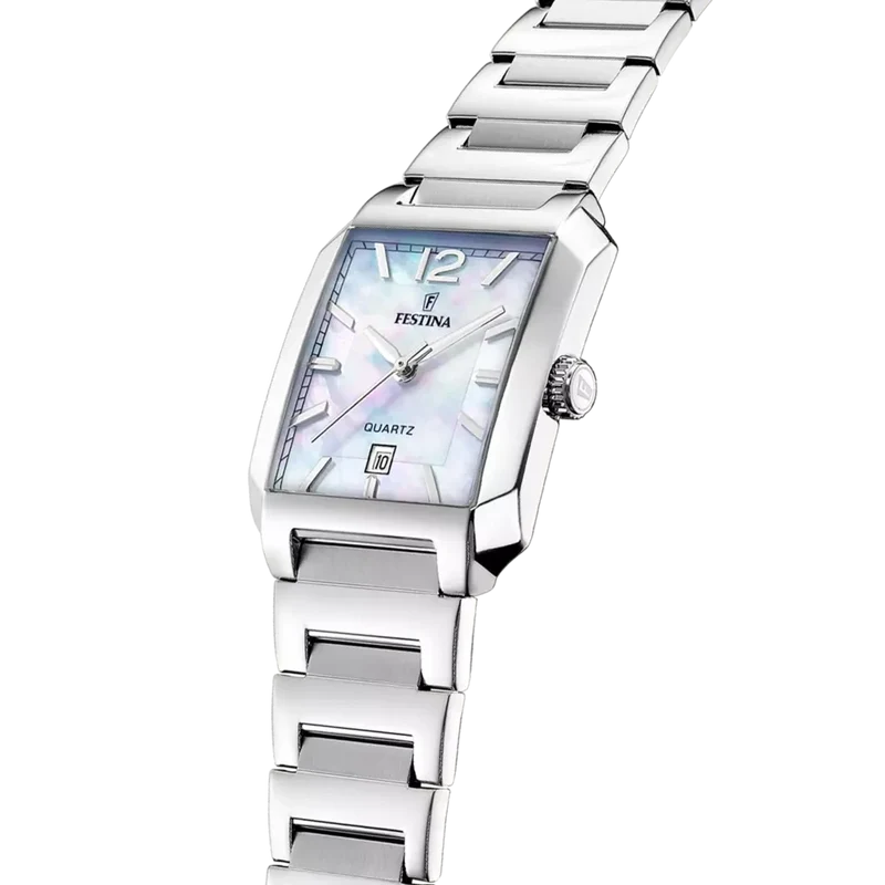 Festina F20679/1 On the Square Damenuhr • Eckig • Silber