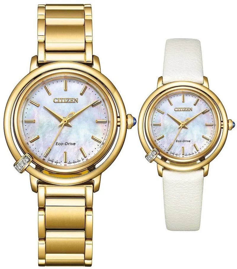 Citizen L Arcly EM1092-64D Damenuhr • Eco-Drive Solar • Perlmutt & Diamanten