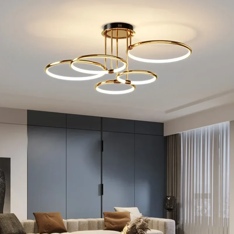 Sansoti | LED Ring Plafondlamp – Moderne Design Plafonnière (3–6 Ringen) – Dimbaar & Warm/Neutraal/Koud Licht