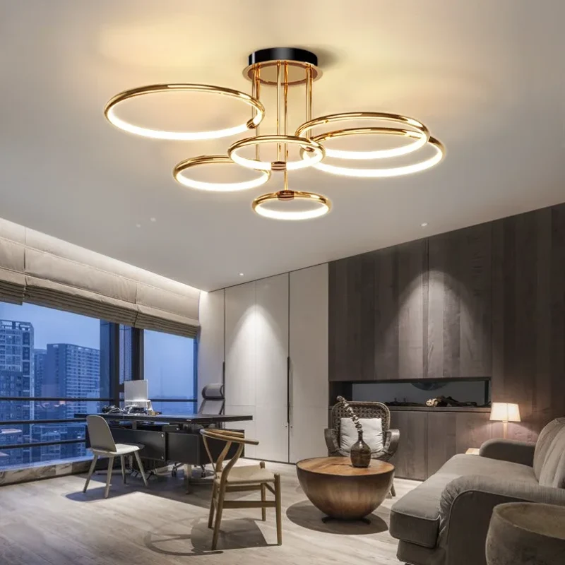 Sansoti | LED Ring Plafondlamp – Moderne Design Plafonnière (3–6 Ringen) – Dimbaar & Warm/Neutraal/Koud Licht