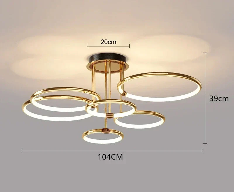 Sansoti | LED Ring Plafondlamp – Moderne Design Plafonnière (3–6 Ringen) – Dimbaar & Warm/Neutraal/Koud Licht