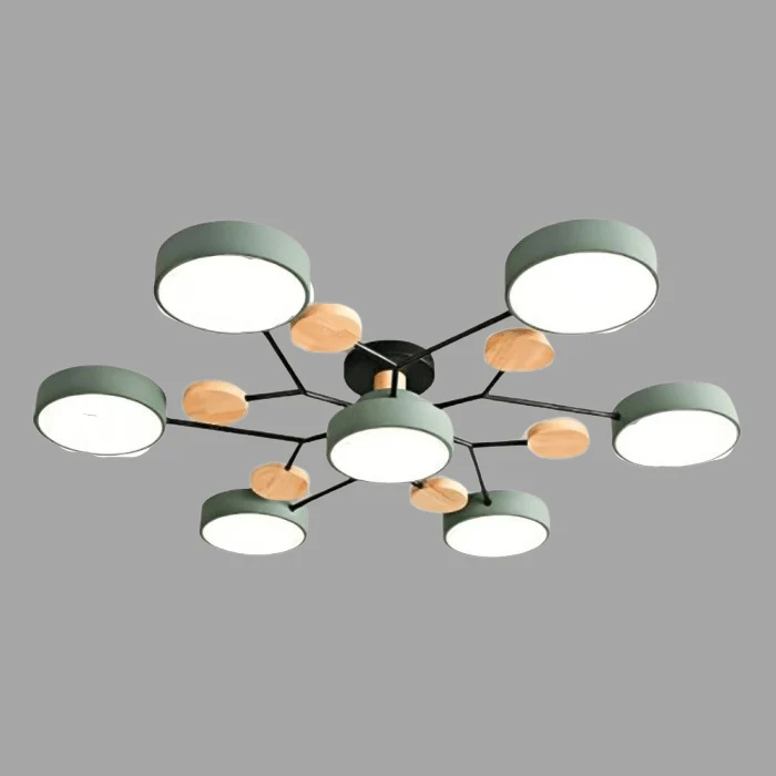 Sansoti | Moderne Plafondlamp met Houten Details – LED Designlamp voor Woonkamer & Slaapkamer