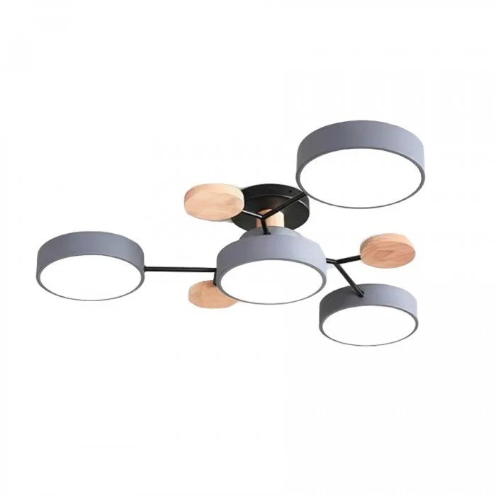 Sansoti | Moderne Plafondlamp met Houten Details – LED Designlamp voor Woonkamer & Slaapkamer