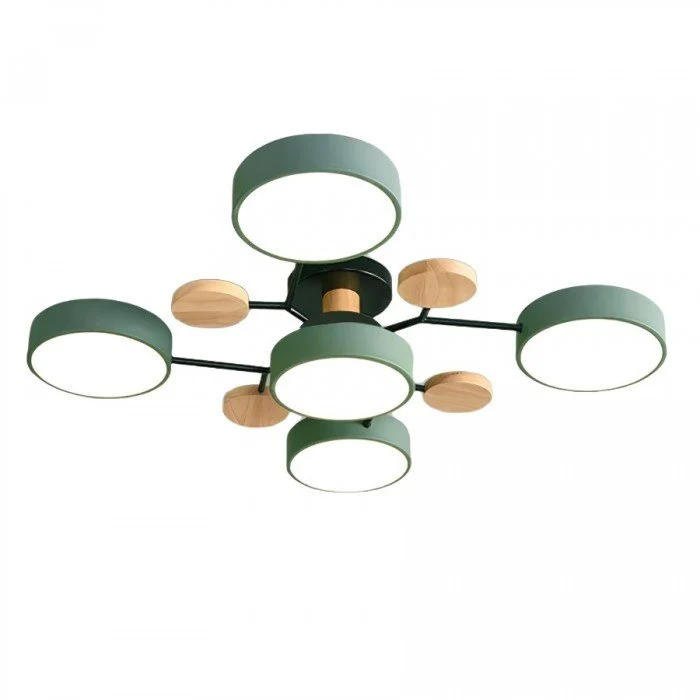 Sansoti | Moderne Plafondlamp met Houten Details – LED Designlamp voor Woonkamer & Slaapkamer