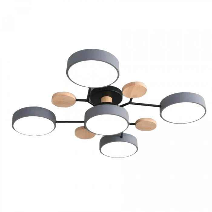 Sansoti | Moderne Plafondlamp met Houten Details – LED Designlamp voor Woonkamer & Slaapkamer
