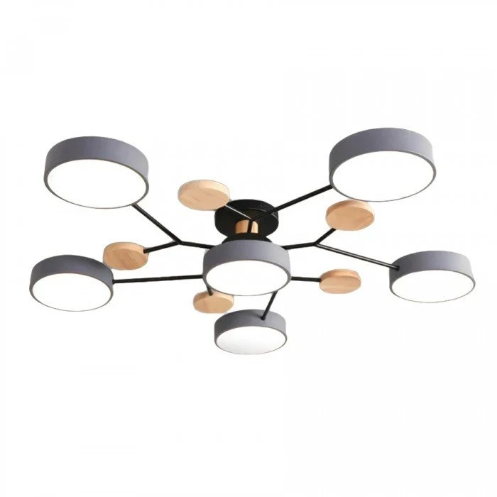 Sansoti | Moderne Plafondlamp met Houten Details – LED Designlamp voor Woonkamer & Slaapkamer
