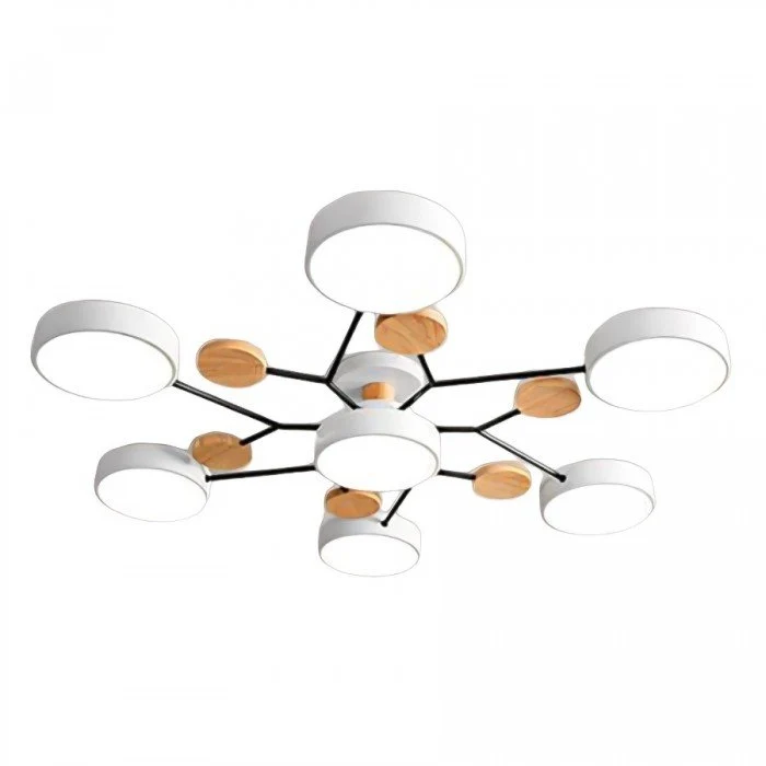 Sansoti | Moderne Plafondlamp met Houten Details – LED Designlamp voor Woonkamer & Slaapkamer