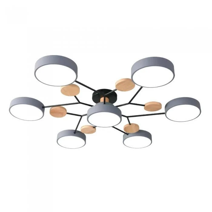 Sansoti | Moderne Plafondlamp met Houten Details – LED Designlamp voor Woonkamer & Slaapkamer