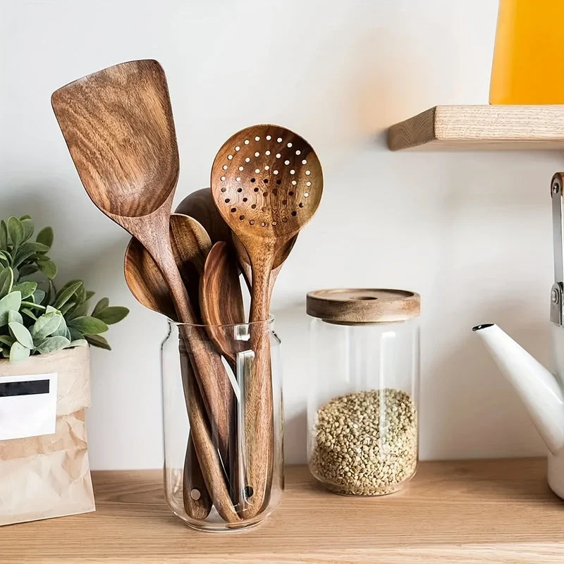 Sansoti | Luxe 5-Delige Houten Keukengerei Set