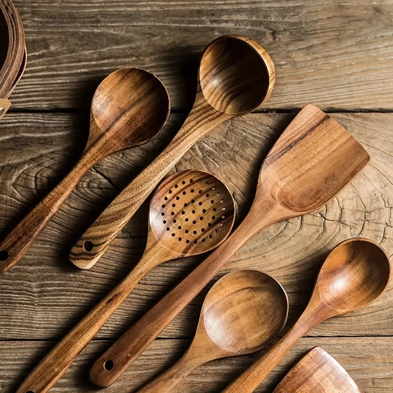 Sansoti | Luxe 5-Delige Houten Keukengerei Set