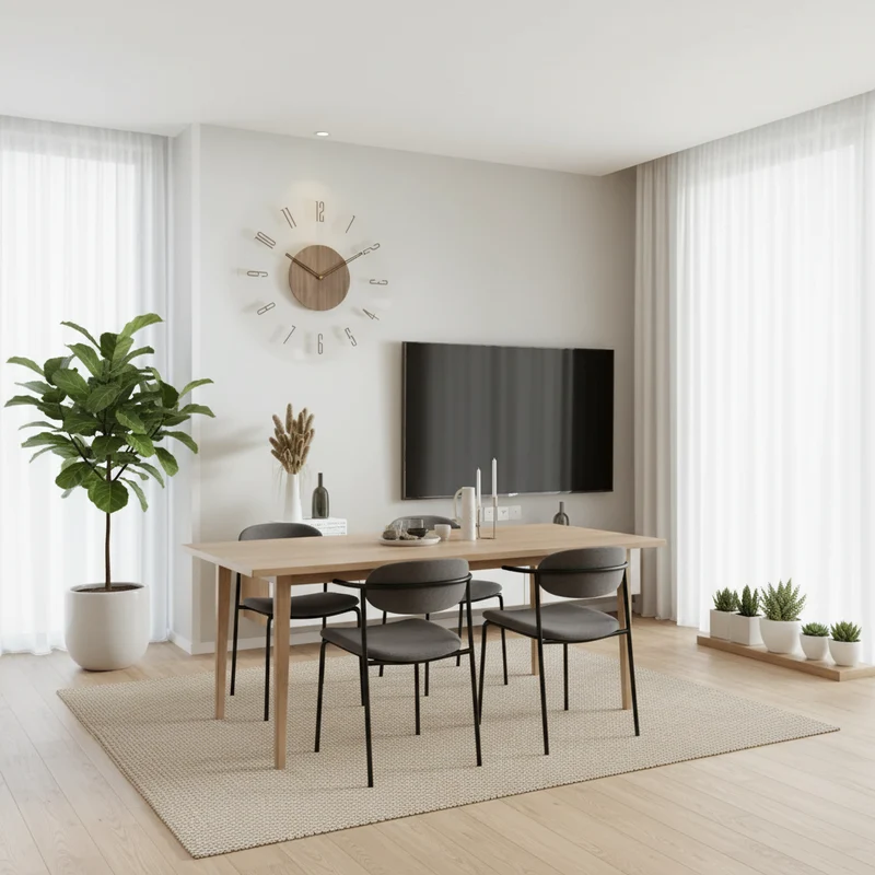 Sansoti | Moderne Houten Wandklok met Stil Uurwerk