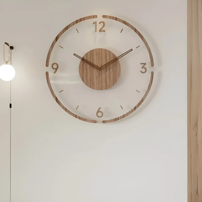 Sansoti | Moderne Houten Wandklok met Stil Uurwerk