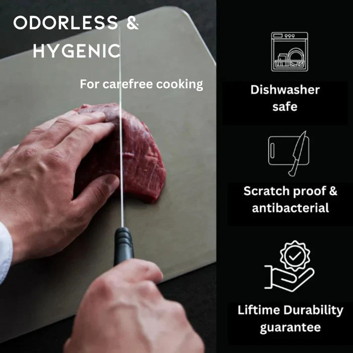 Sansoti | Antibacteriële Snijplank van 100% RVS | Hygiënisch & Duurzaam Keukengerei
