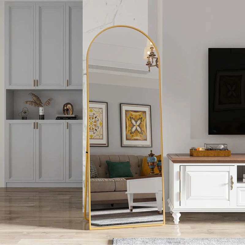 Sansoti | Staande Passpiegel 162×53 cm – Gebogen Vloerspiegel
